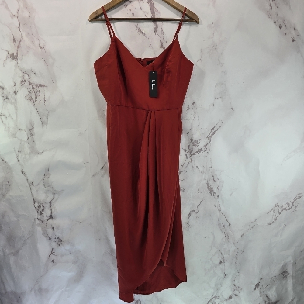 Lulus Dress Women XS Red Lace Mini Burgundy Red Tank Strappy Sweetheart Open